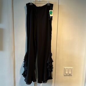 Black Ruffled Black Pants